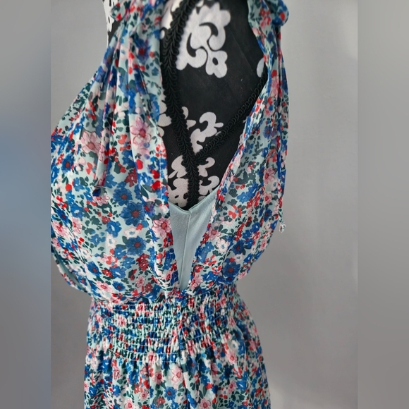 BCBG Paris Layered Chiffon Floral Print Ruffle Mini Summer Dress Women Size S - Picture 14 of 16